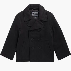 NWT Rothschild Kids Double Breasted Black Peacoat - 4